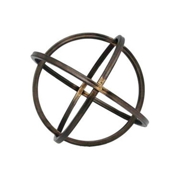 H2H 10 x 10 x 10 in. Metal Orb Dyson Sphere Design, Rust Finish - Gunmetal Gray, Large H22502669